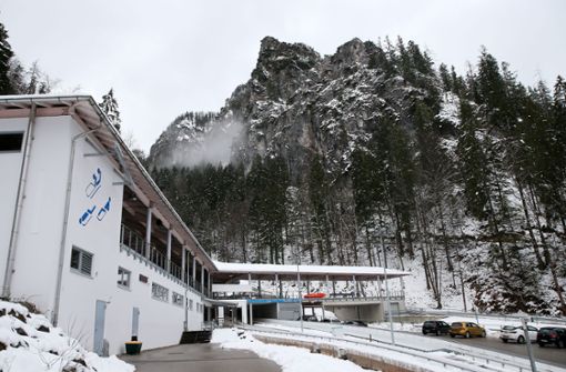 Das Starthaus des Eiskanals am Königssee, wo neben den Bobfahrern auch die Skeletoni und Rodler auf Trainingsfahrten gehen. Foto: Baumann